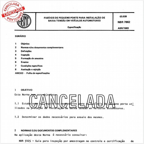 Fusível de pequeno porte para instalação de baixa tensão em veículos automotores
