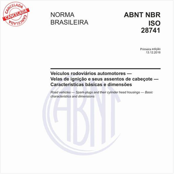 Veículos rodoviários automotores - Velas de ignição e seus assentos de cabeçote - Características básicas e dimensões
