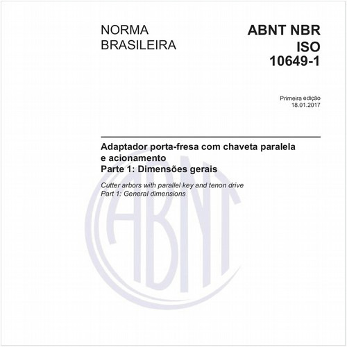 Adaptador porta-fresa com chaveta paralela e acionamento - Parte 1: Dimensões gerais