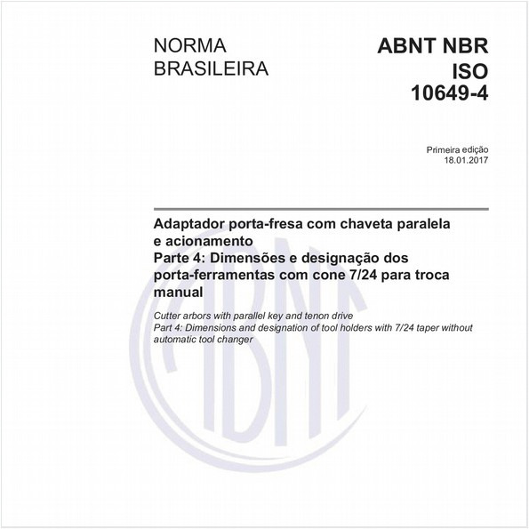 Adaptador porta-fresa com chaveta paralela e acionamento - Parte 4: Dimensões e designação dos porta-ferramentas com cone 7/24 para troca manual