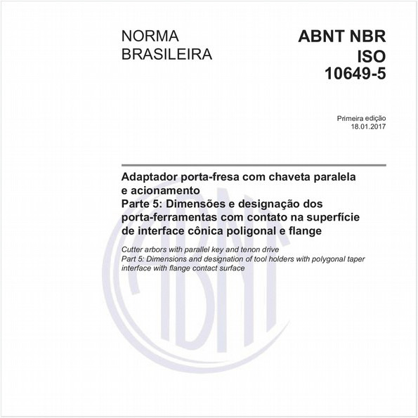 Adaptador porta-fresa com chaveta paralela e acionamento - Parte 5: Dimensões e designação dos porta-ferramentas com contato na superfície de interface cônica poligonal e flange