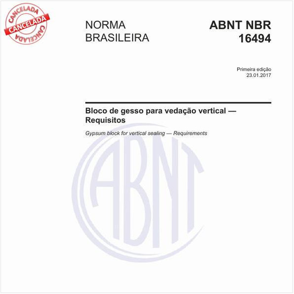 Bloco de gesso para vedação vertical — Requisitos