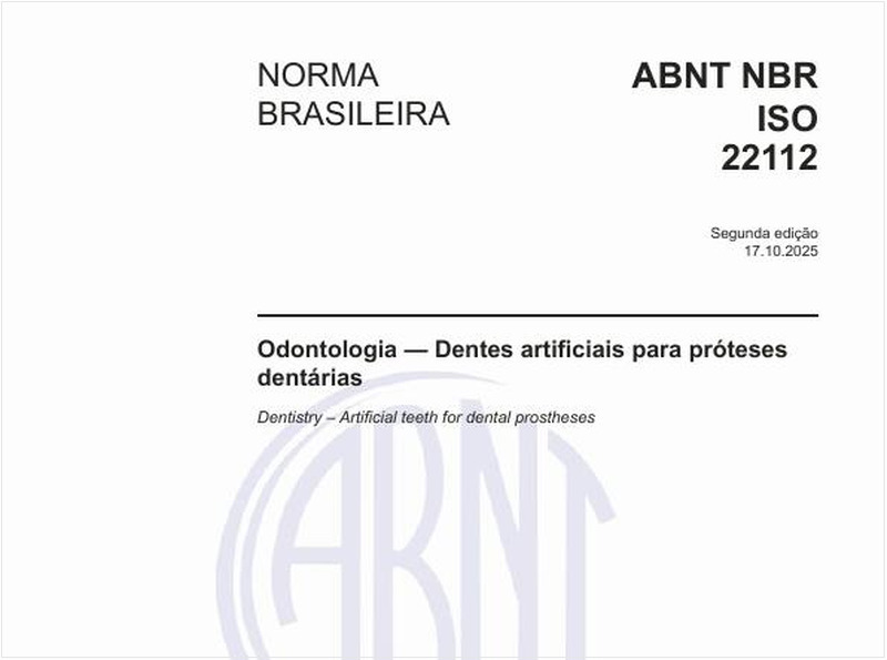 Odontologia — Dentes artificiais para próteses dentárias