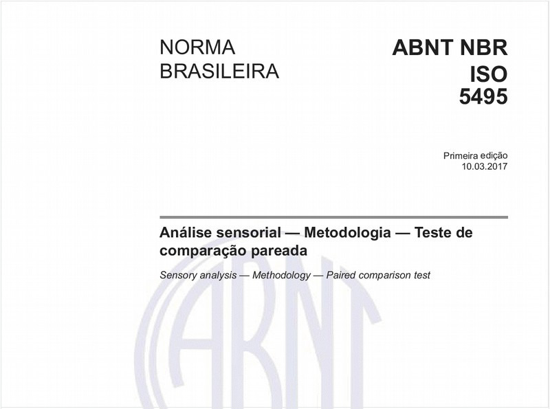 Análise sensorial - Metodologia - Teste de comparação pareada