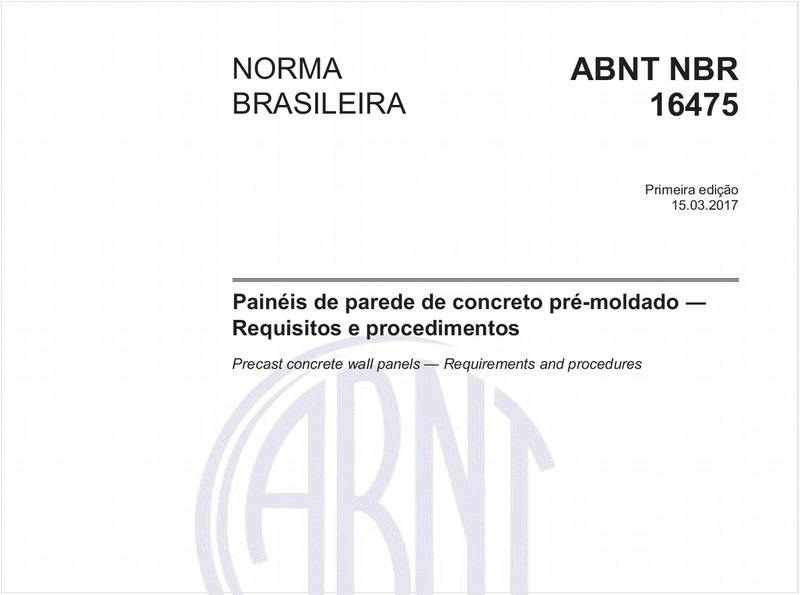 Painéis de parede de concreto pré-moldado - Requisitos e procedimentos