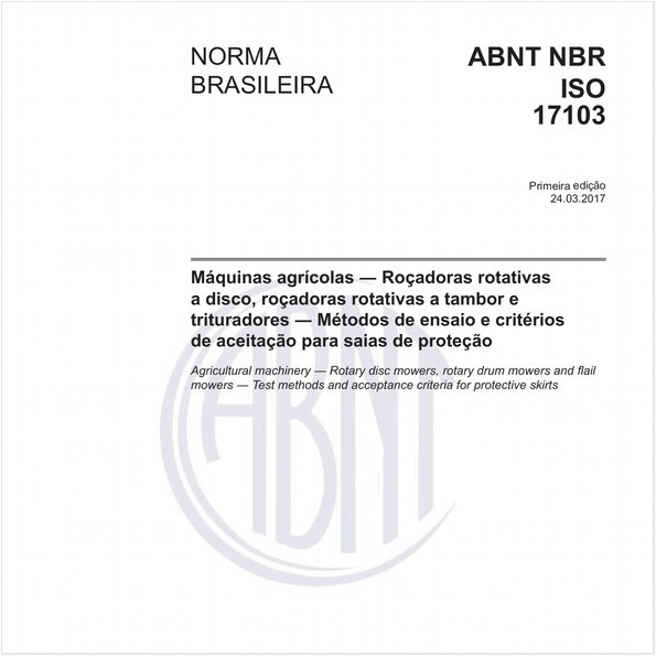 Máquinas agrícolas - Roçadoras rotativas a disco, roçadoras rotativas a tambor e trituradores - Métodos de ensaio e critérios de aceitação para saias de proteção