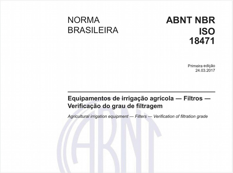 Equipamentos de irrigação agrícola - Filtros - Verificação do grau de filtragem
