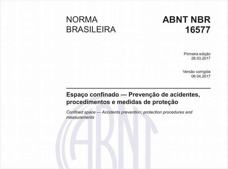 Espaço confinado — Prevenção de acidentes, procedimentos e medidas de proteção