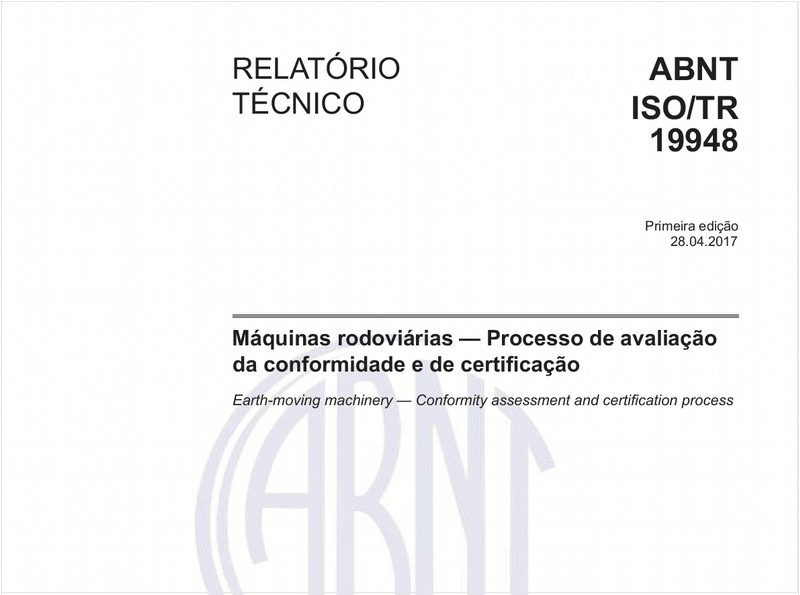 Máquinas rodoviárias — Processo de avaliação da conformidade e de certificação