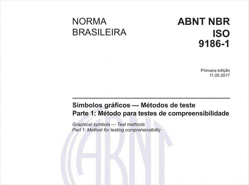 Símbolos gráficos - Métodos de teste - Parte 1: Método para testes de compreensibilidade