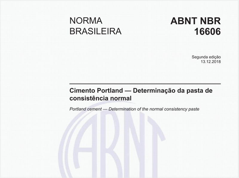 Cimento Portland — Determinação da pasta de consistência normal