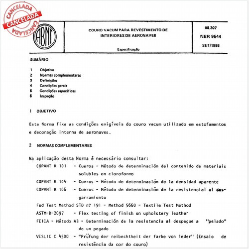 Couro vacum para revestimento de interiores de aeronaves