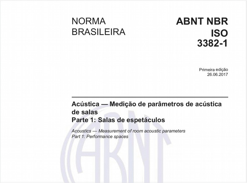 Acústica - Medição de parâmetros de acústica de salas - Parte 1: Salas de espetáculos