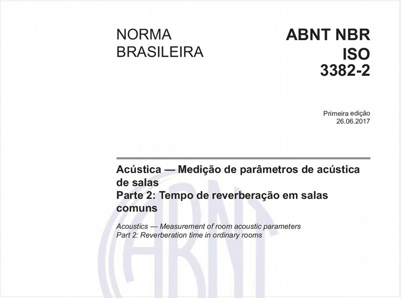 Acústica - Medição de parâmetros de acústica de salas - Parte 2: Tempo de reverberação em salas comuns