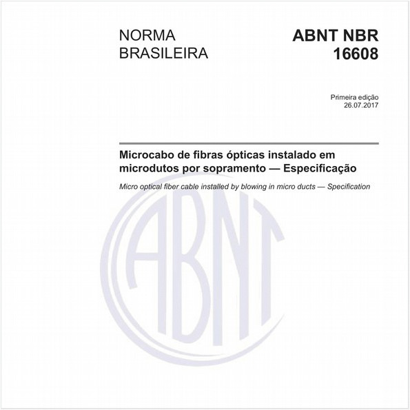 Microcabo de fibras ópticas instalado em microdutos por sopramento — Especificação