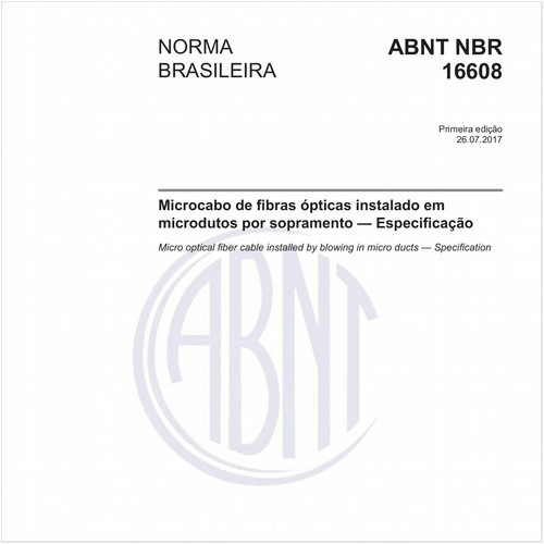 Microcabo de fibras ópticas instalado em microdutos por sopramento — Especificação