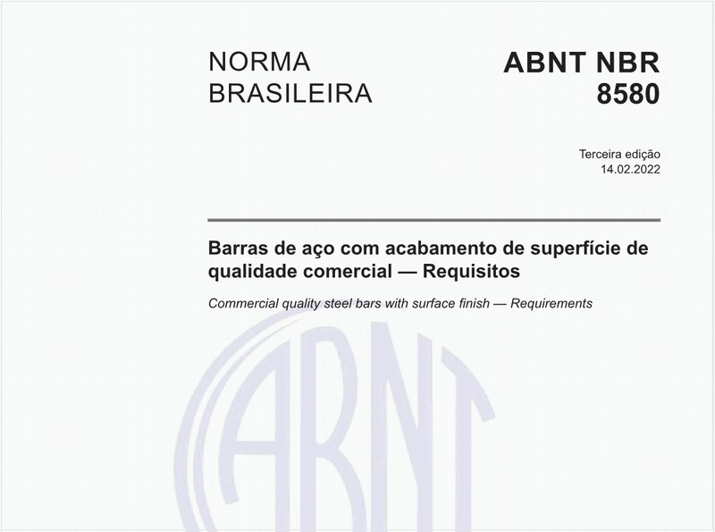 Barras de aço com acabamento de superfície de qualidade comercial — Requisitos