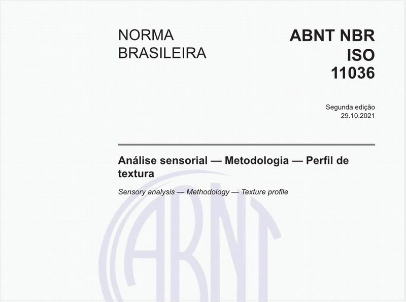 Análise sensorial — Metodologia — Perfil de textura