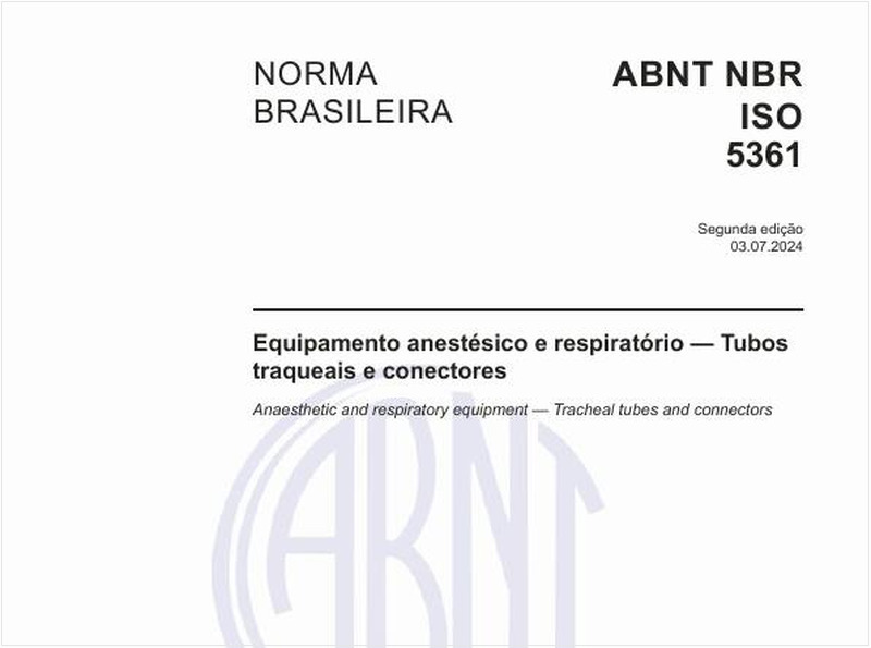 Equipamento anestésico e respiratório — Tubos traqueais e conectores