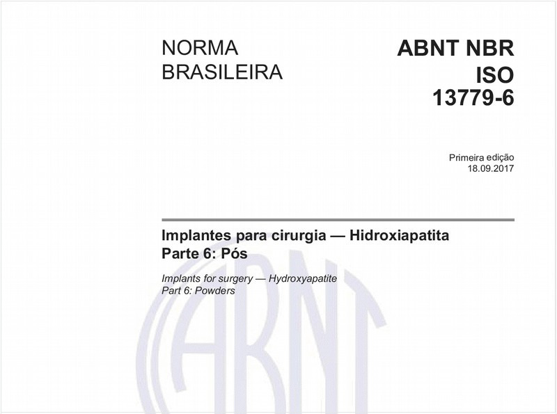 Implantes para cirurgia - Hidroxiapatita - Parte 6: Pós