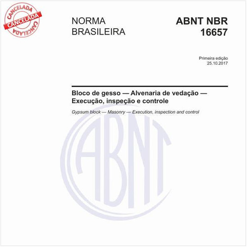 Bloco de gesso — Alvenaria de vedação — Execução, inspeção e controle
