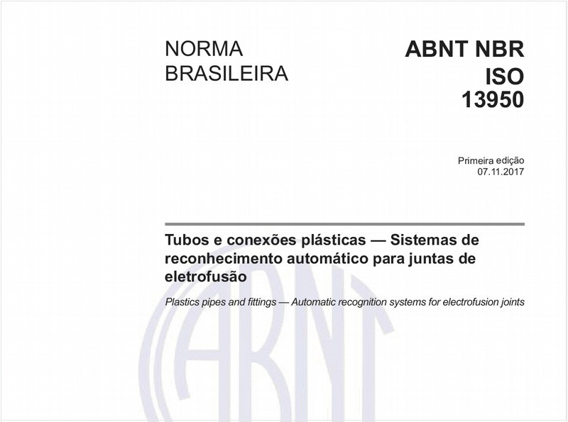 Tubos e conexões plásticas - Sistemas de reconhecimento automático para juntas de eletrofusão