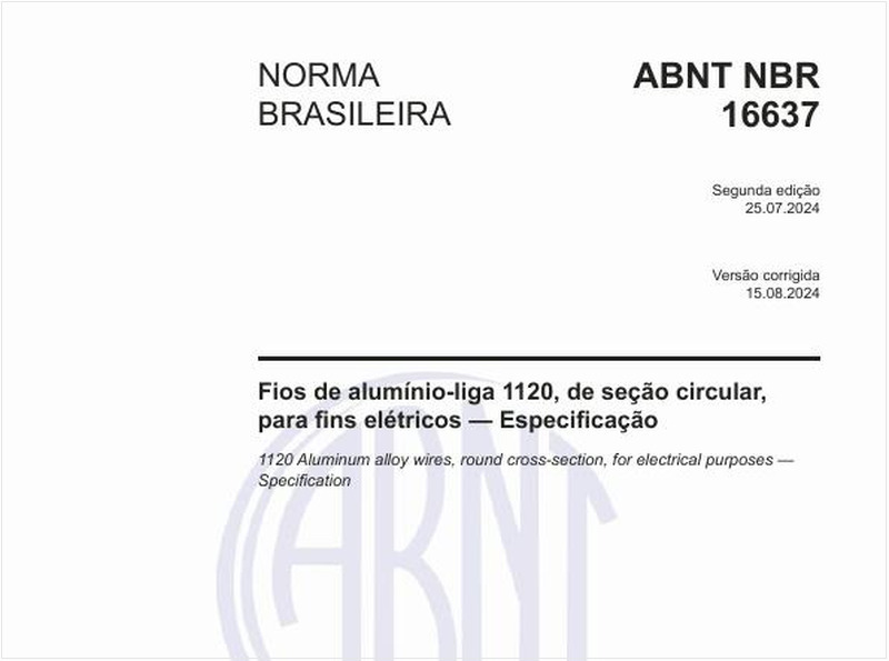 Fios de alumínio-liga 1120, de seção circular, para fins elétricos — Especificação