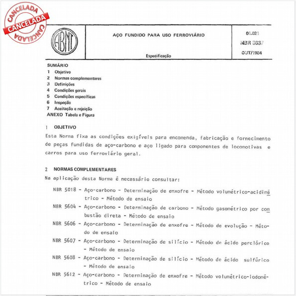 Aço fundido para uso ferroviário