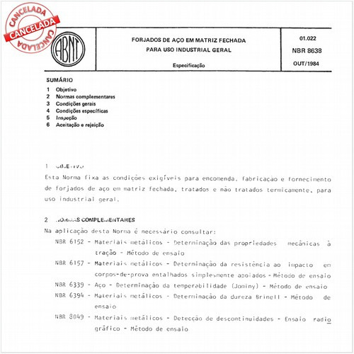 Forjados de aço em matriz fechada para uso industrial geral