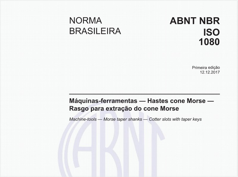Máquinas-ferramentas — Hastes cone Morse — Rasgo para extração do cone Morse