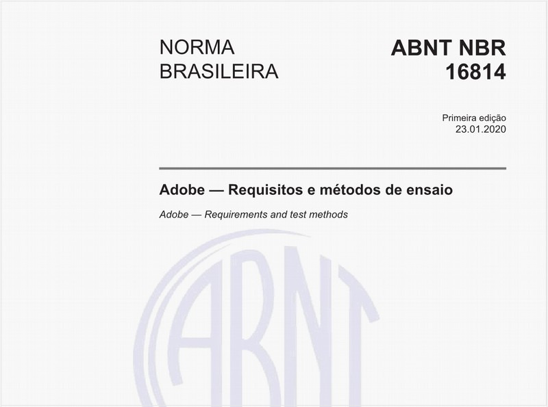 Adobe — Requisitos e métodos de ensaio