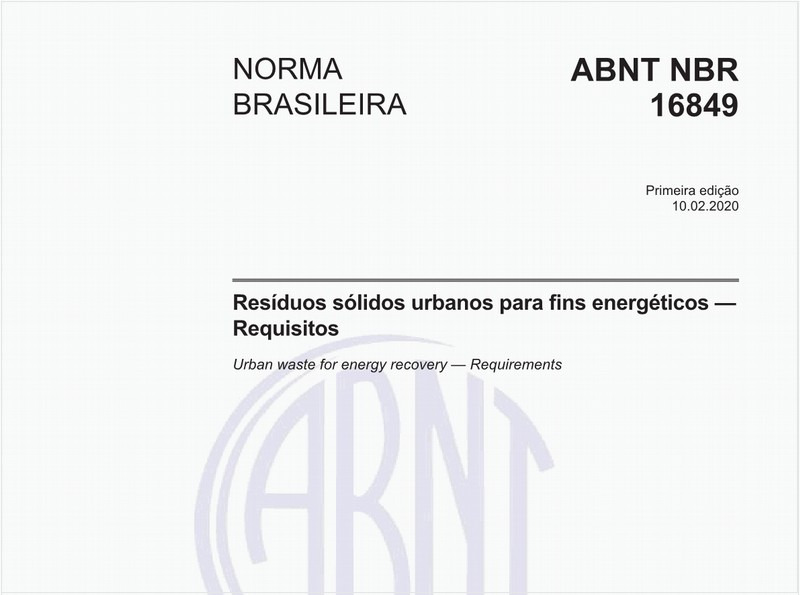 Resíduos sólidos urbanos para fins energéticos - Requisitos