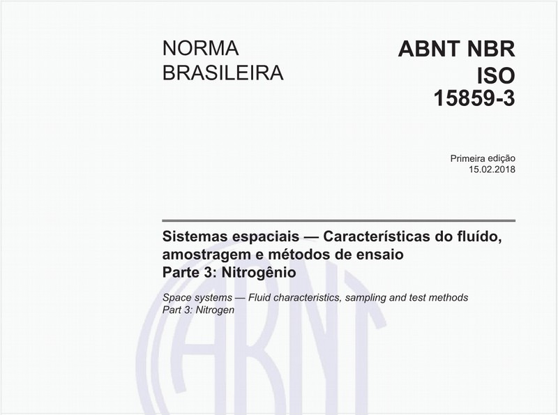 Sistemas espaciais - Características do fluído, amostragem e métodos de ensaio - Parte 3: Nitrogênio