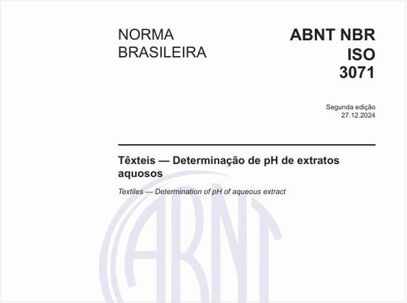 Têxteis - Determinação de pH de extratos aquosos