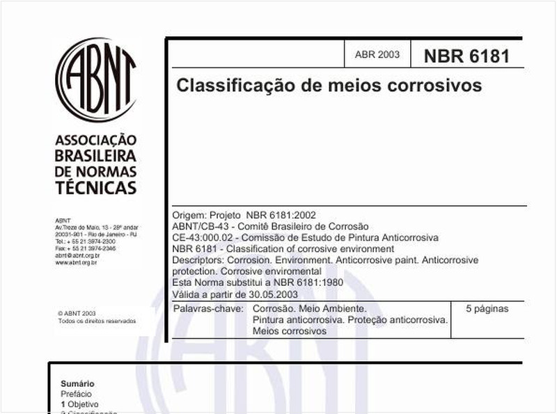 Classificação de meios corrosivos