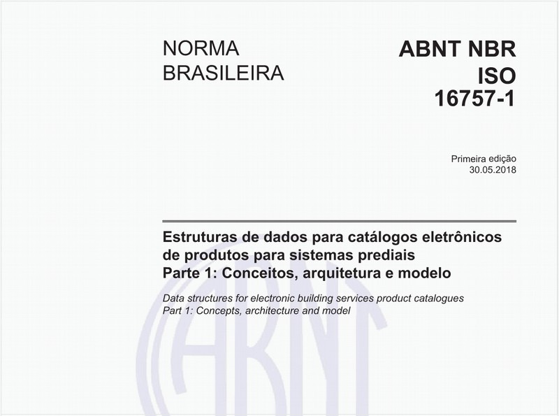 Estruturas de dados para catálogos eletrônicos de produtos para sistemas prediais - Parte 1: Conceitos, arquitetura e modelo