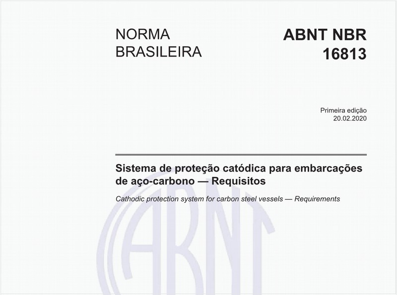 Sistema de proteção catódica para embarcações de aço-carbono — Requisitos