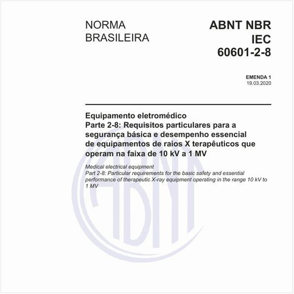 Equipamento eletromédico - Parte 2-8: Requisitos particulares para a segurança básica e desempenho essencial de equipamentos de raios X terapêuticos que operam na faixa de 10 kV a 1 MV
