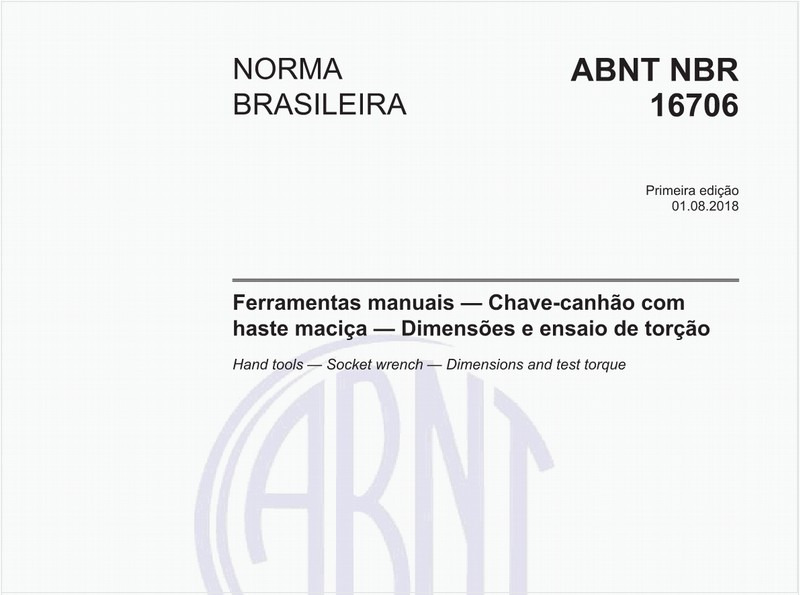 Ferramentas manuais - Chave-canhão com haste maciça - Dimensões e ensaio de torção