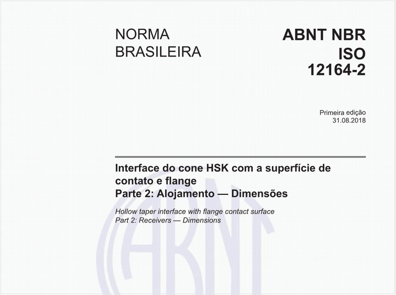 Interface do cone HSK com a superfície de contato e flange - Parte 2: Alojamento - Dimensões