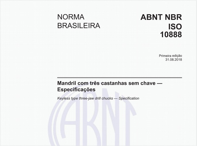 Mandril com três castanhas sem chave - Especificações