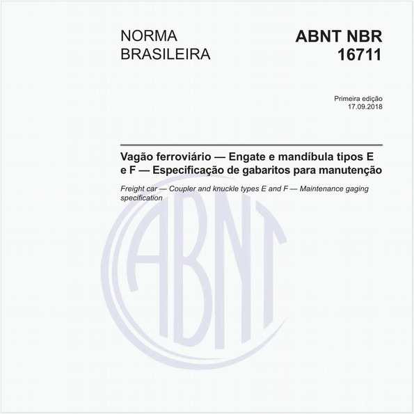 Vagão ferroviário - Engate e mandíbula tipos E e F - Especificação de gabaritos para manutenção