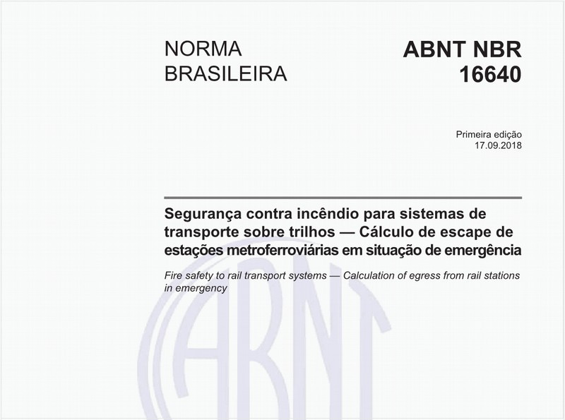 Segurança contra incêndio para sistemas de transporte sobre trilhos - Cálculo de escape de estações metroferroviárias em situação de emergência