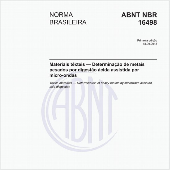Materiais têxteis — Determinação de metais pesados por digestão ácida assistida por micro-ondas