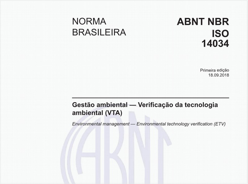 Gestão ambiental - Verificação da tecnologia ambiental (VTA)