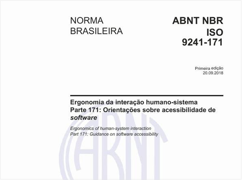 Ergonomia da interação humano-sistema - Parte 171: Orientações sobre acessibilidade de software