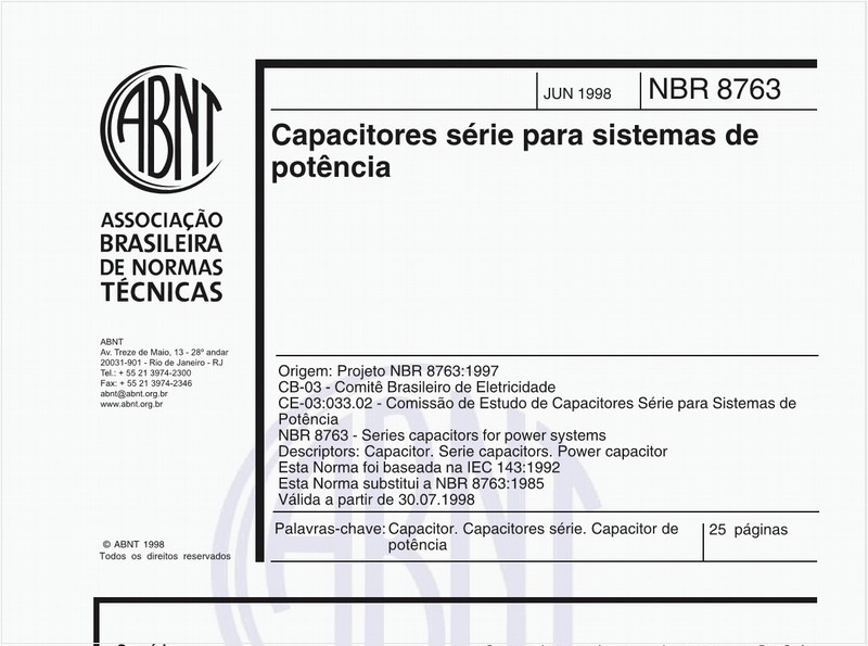 Capacitores série para sistemas de potência
