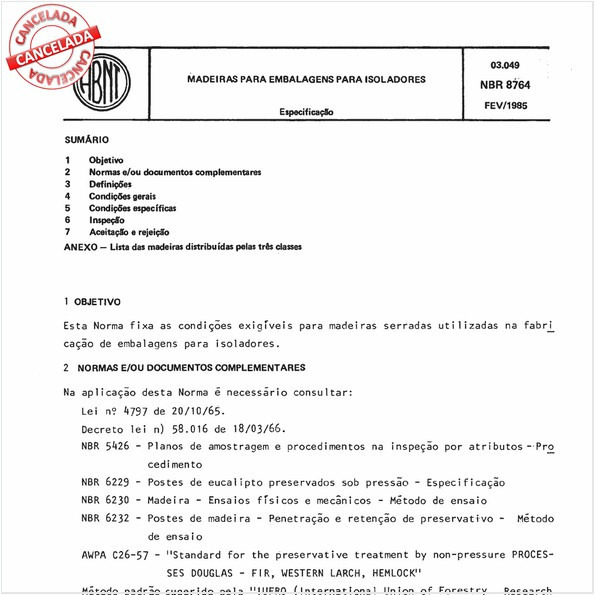 Madeiras para embalagens para isoladores