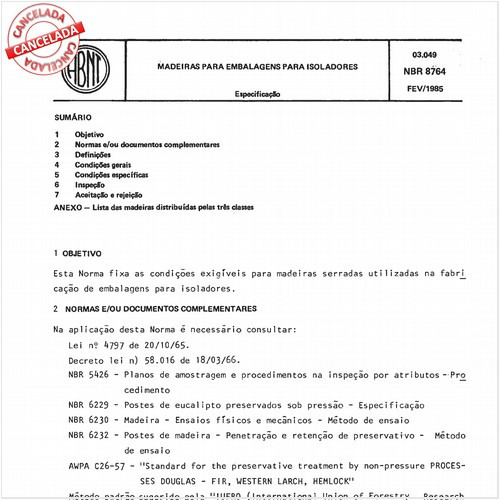 Madeiras para embalagens para isoladores