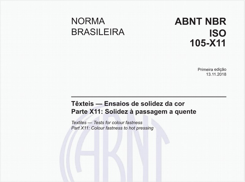 Têxteis - Ensaios de solidez da cor - Parte X11: Solidez à passagem a quente